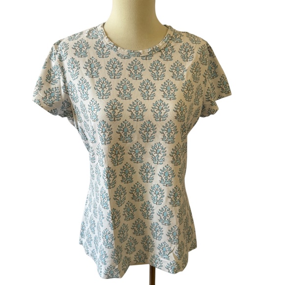 J MCLAUGHLIN SS TEE CATALINA CLOTH NYLON TREES PATTERN CASUAL CHIC TRAVEL L - Picture 2 of 12